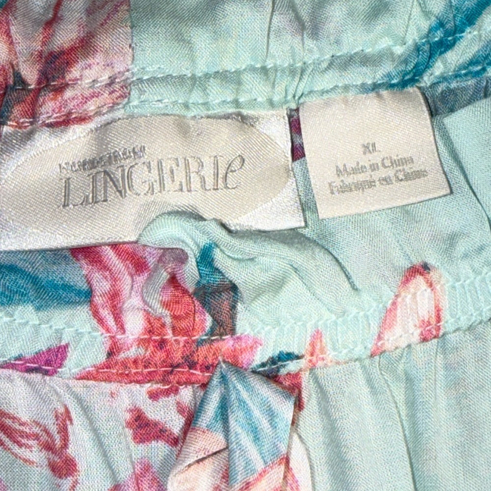 NWT Nordstrom Moonlight Eco Pajama Pants XL Green Veil Exotic Bloom Print - Picture 3 of 6